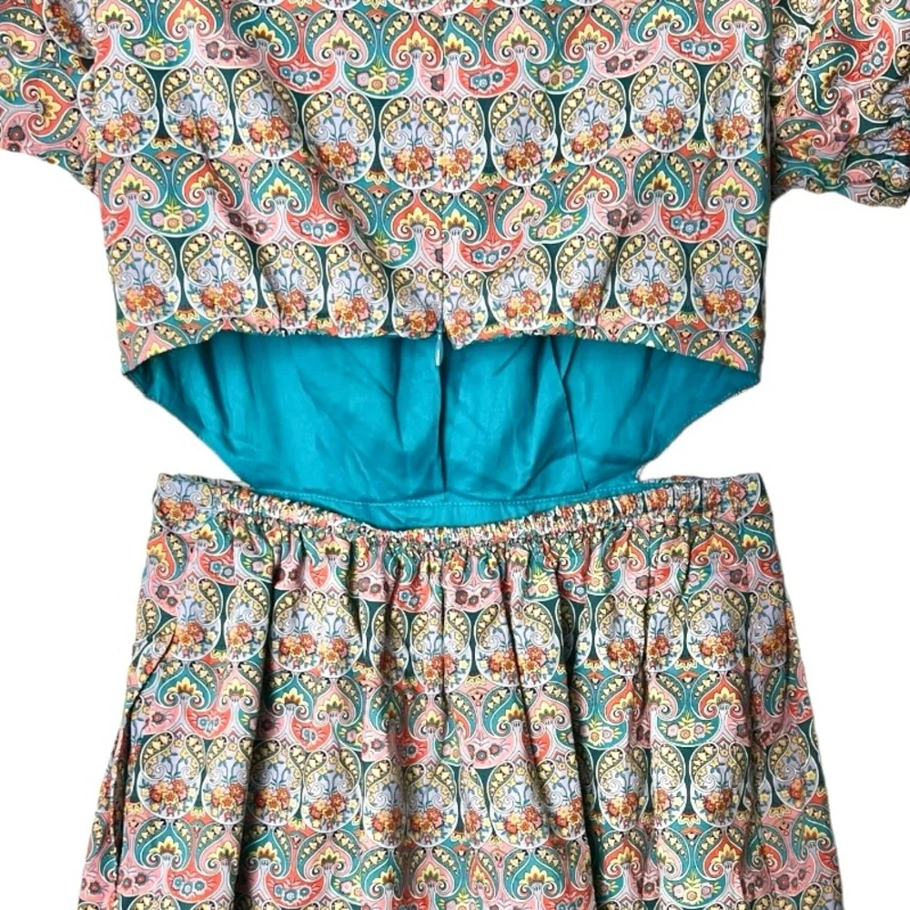 J. Crew Side Cutout Organic Cotton Dress Liberty Giorgia Duke Fabric